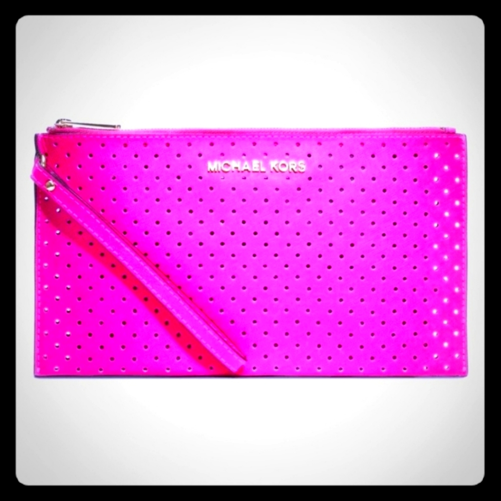 Michael Kors Neon Pink Wristlet